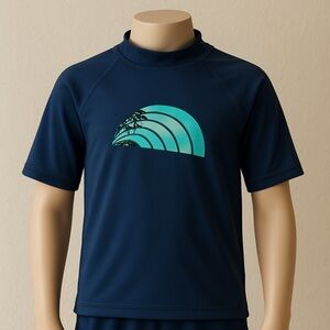 NWT Kanu Surf Boys Rashguard Swim Shirt 12 Navy UPF 50+